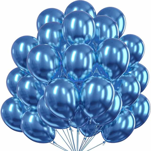 Mavi Renkli Krom Balon