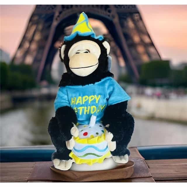 Neco Plush Oturan Pastalı Maymun