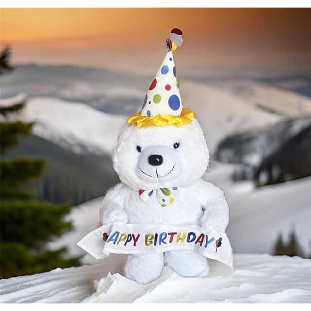 Papyonlu Happy Birthday Peluş Ayı