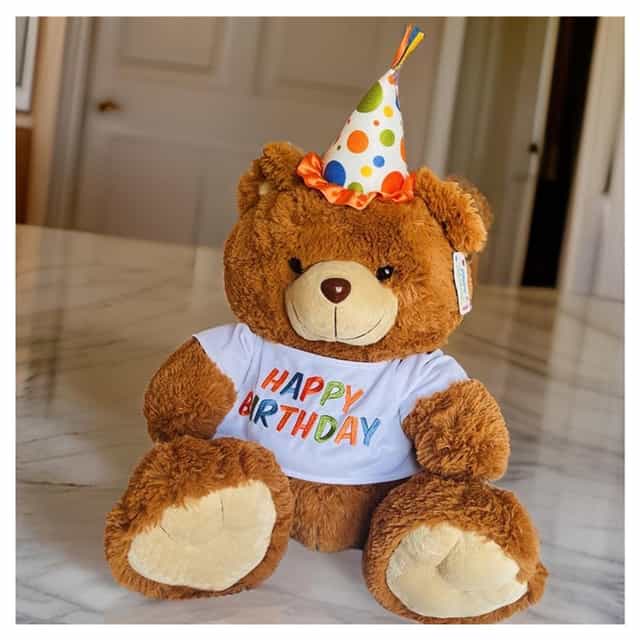 Plush Oturan Happy Birthday Peluş Ayı