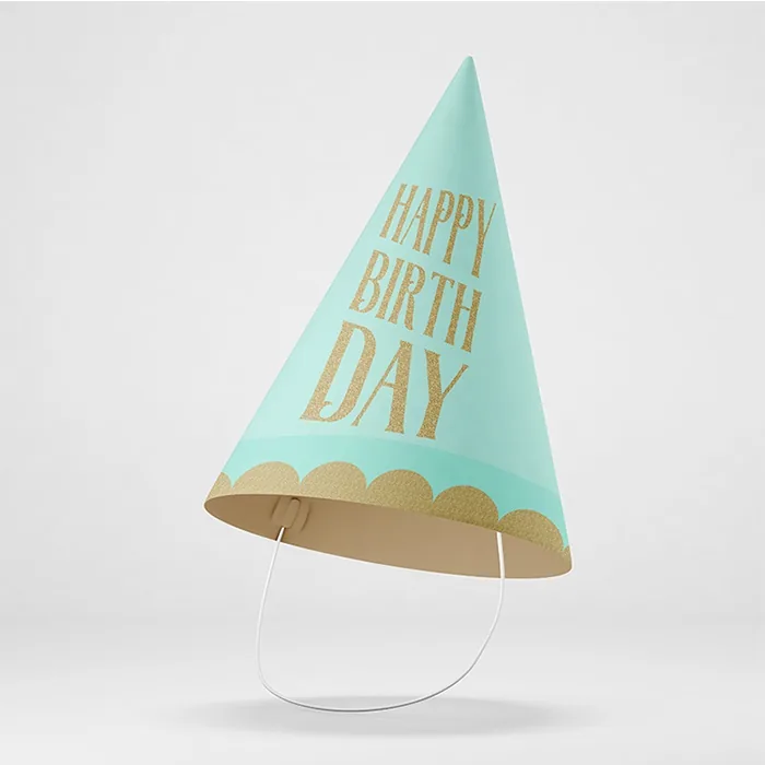 Happy Birthday Makaron Renkler Karton Şapka
