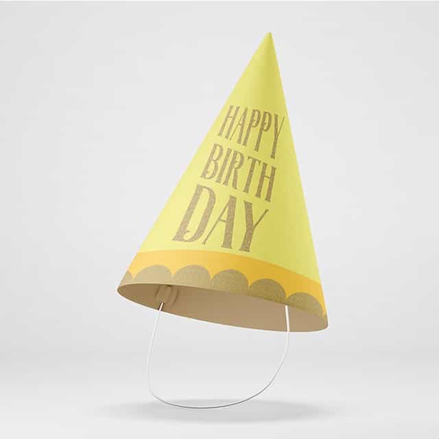 Happy Birthday Makaron Renkler Karton Şapka