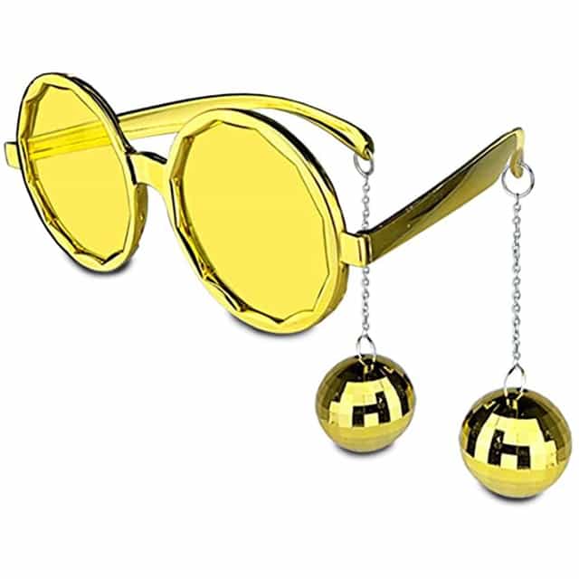 Sarı Disko Küpeli Gözlük