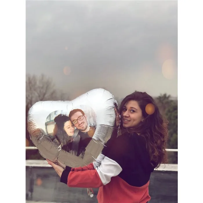 Sevgiliye Özel Altın Kalp Uçan Balon 90 Cm