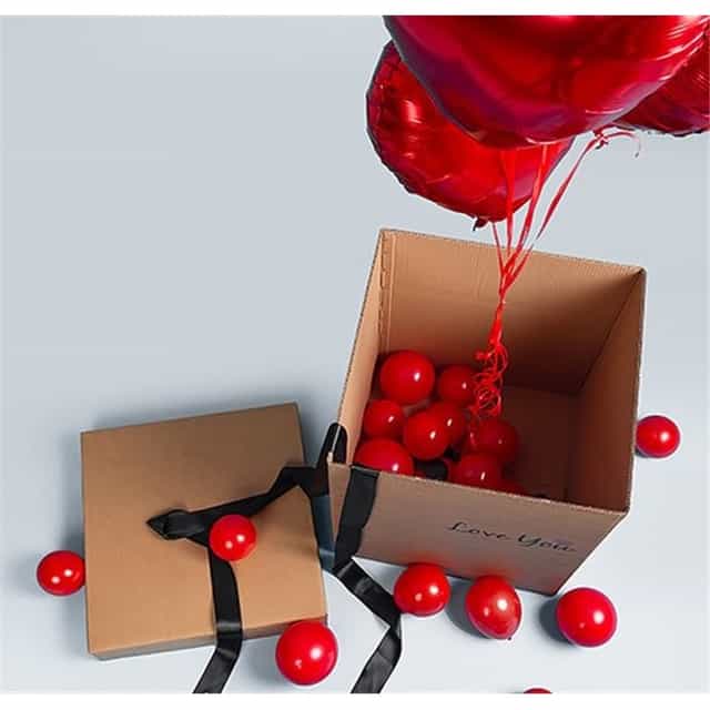 Sevgiliye Özel Kırmızı Kalp Uçan Balon 90 Cm