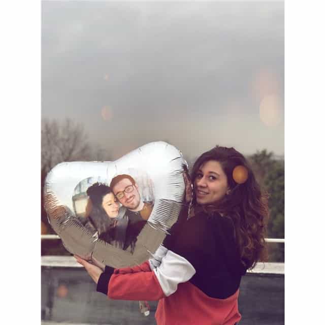 Sevgiliye Özel Mor Kalp Uçan Balon