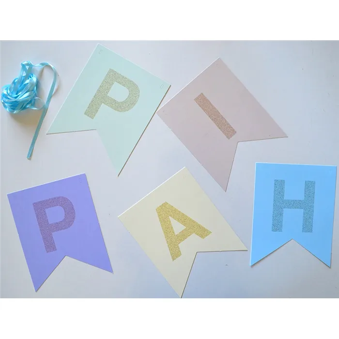 Pastel Renkli Happy Birthday Yazı