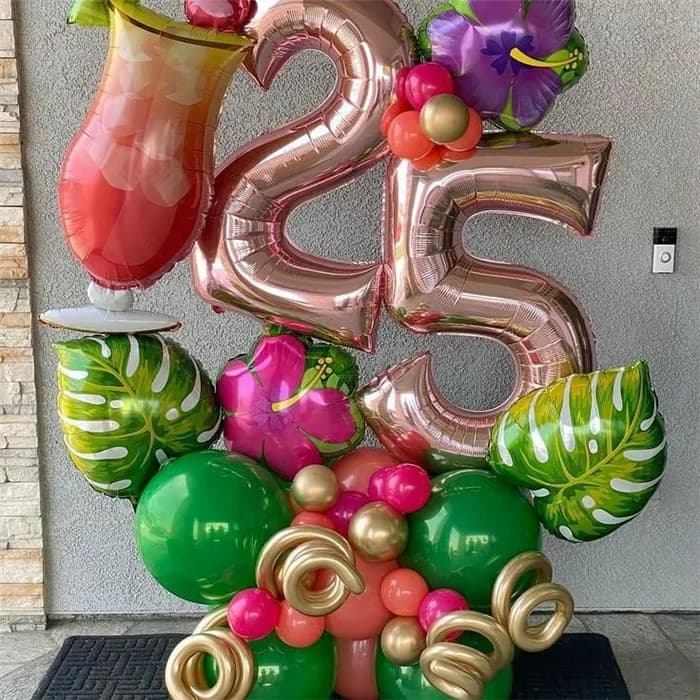 Tropikal Konseptli Balon Buket Aranjman