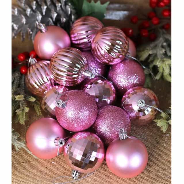 Yılbaşı Ağacı Kadife Desenli SüsTop 4 lü 10 CM