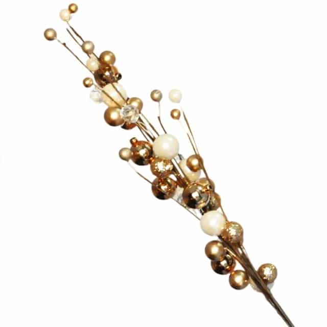 Yılbaşı Gold Süslü Dal Dekor Obje