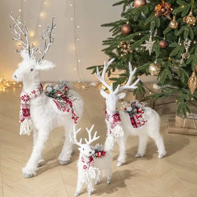 Yılbaşı Beyaz Renkli Geyik Dekor Süs