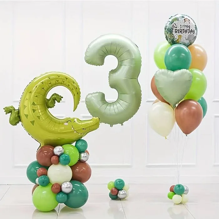 Zeytin Yeşili Rakam Folyo Balon